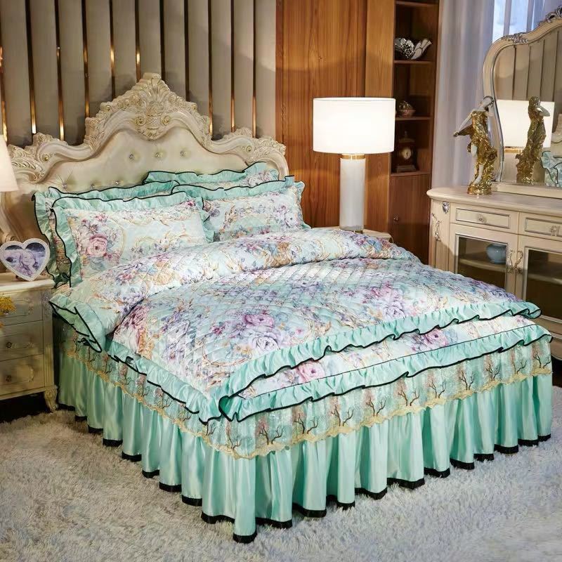 A015899高級ベッド用品4点セット掛け布団カバー 枕カバー ベッドパッド ワイドダブルサイズ．