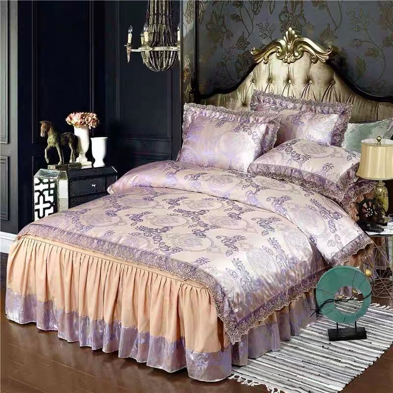 A015907ベッド用品4点セット掛け布団カバー 枕カバー ベッドパッド ワイドダブルサイズ．