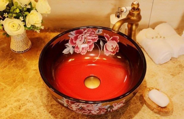 A042792洗面ボウルセット 洗面ボール 陶器 手水鉢 手洗器 手洗い鉢 洗面器 蛇口 排...