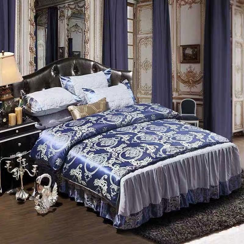 A025527ベッド用品4点セット掛け布団カバー 枕カバー ベッドパッド ワイドダブルサイズ