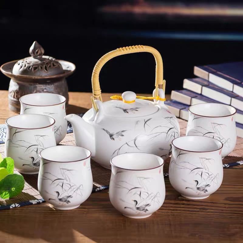 6客茶器揃 茶器セット ．湯呑 急須 ポット 茶器セット ティーセット