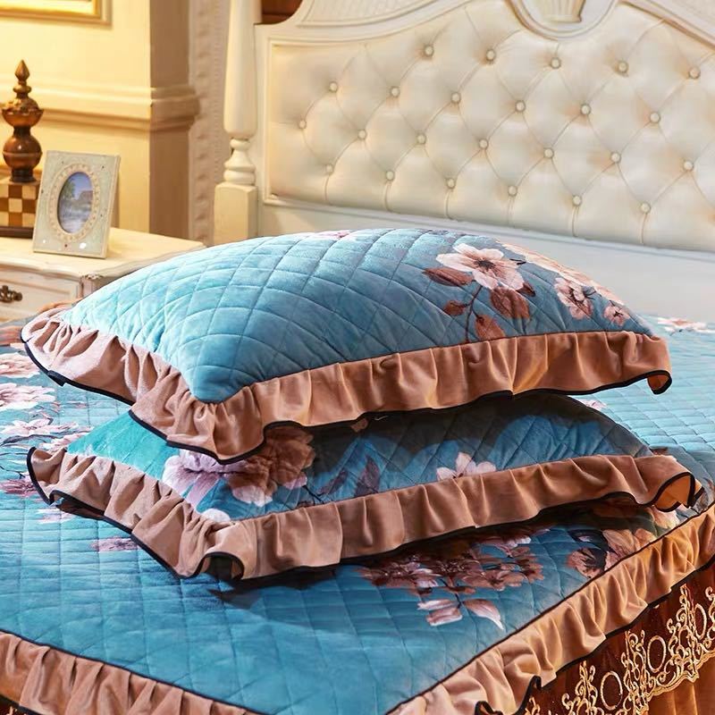 高級感ベッド用品4点セット掛け布団カバー 枕カバー ベッドパッド ワイドダブルサイズ [3]