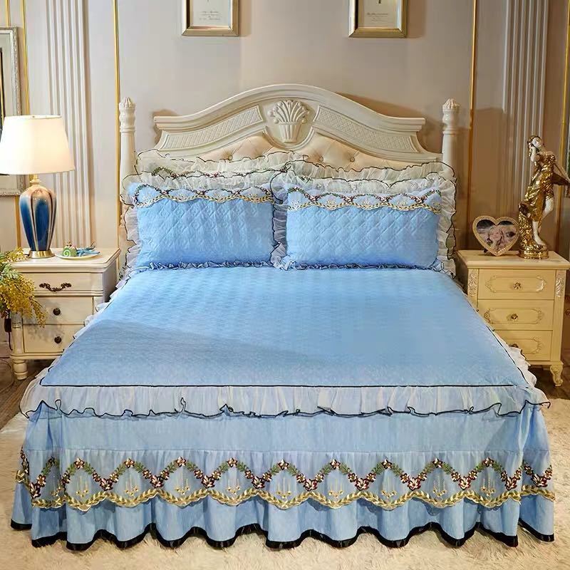 A008014高級感ベッド用品4点セット掛け布団カバー 枕カバー ベッドパッド ワイドダブルサイズ