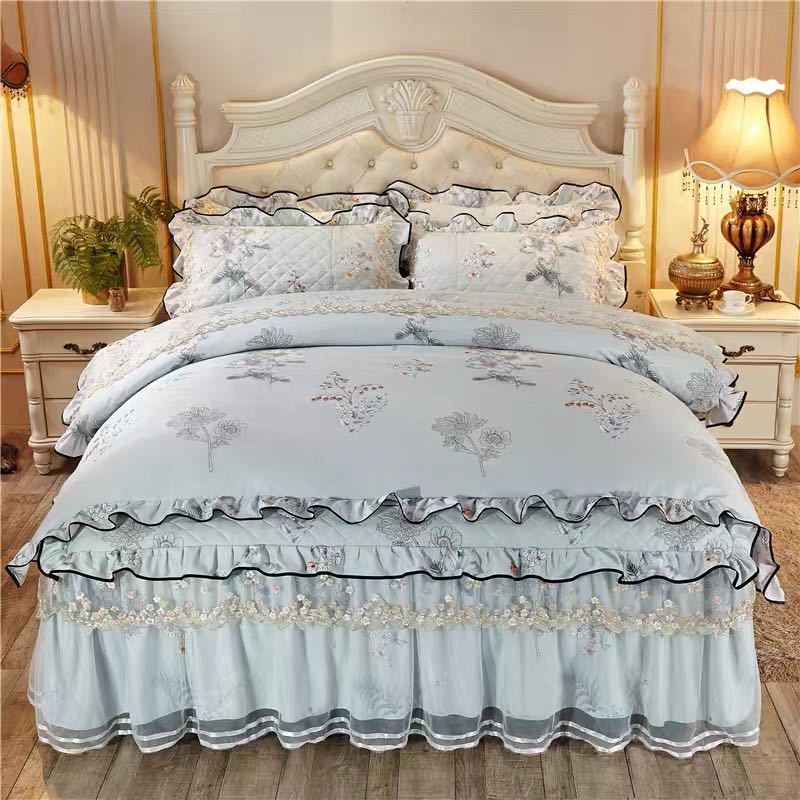 A046801ベッド用品4点セット掛け布団カバー 枕カバー ベッドパッド ワイドダブルサイズ