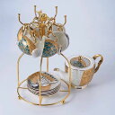 A017272西洋ティー・コーヒーカップセット カップ&ソーサー6客セット 高級豪華カップ 陶磁器ティーセット