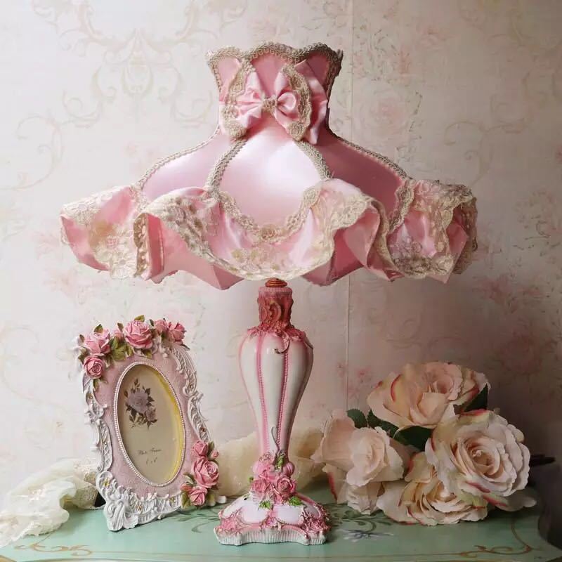 A008083照明 スタンドライト テーブルランプ デスクライト姫系雑貨 ．花柄ローズステンド