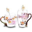 A010708花柄 ガラス製 ティーカップ 4点セット食器 コーヒーカップ