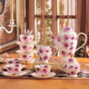A054638ティー・コーヒーカップセット カップ&ソーサー6客セット 花柄 豪華カップ 上品 陶磁器ティーセット