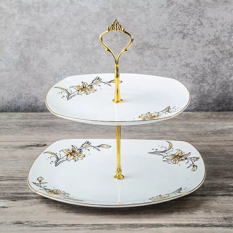 A059265ケーキ スタンド プレート 2段セット アフタヌーンティー フルーツ トレー 皿