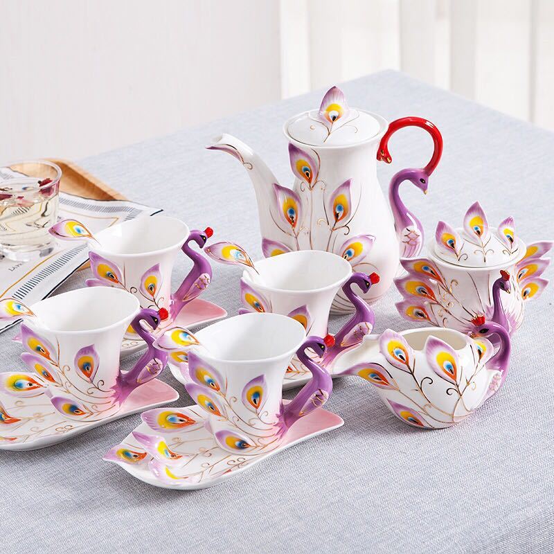 A0441824客茶器揃 陶器 ティー・コーヒーカップセット カップ＆ソーサー 4客セット