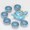 A0584686客茶器揃 茶器セット お茶 陶器 湯呑み 急須茶器セット 立体金魚型