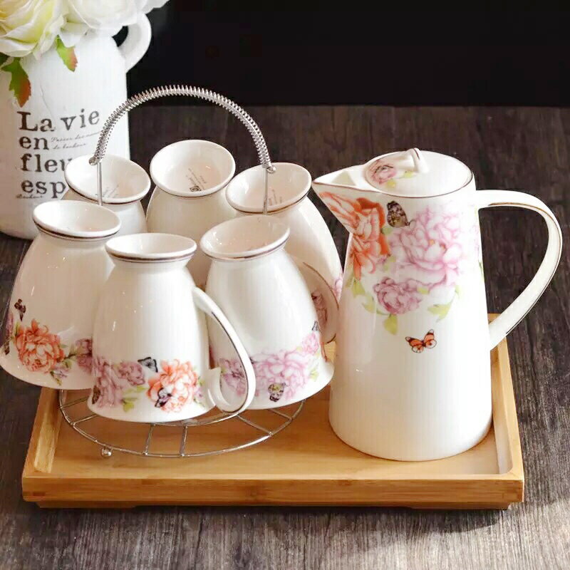 A056944ティー・コーヒーカップセット カップ6客セット 花柄姫系雑貨