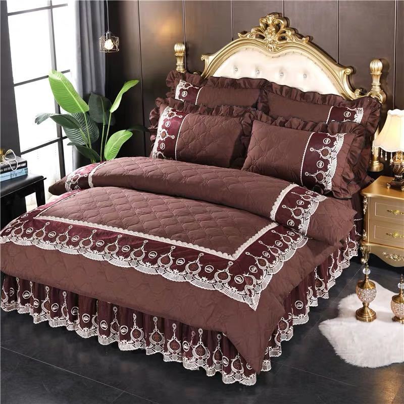 A010683高級ベッド用品4点セット掛け布団カバー 枕カバー ベッドパッド ワイドダブルサイズ