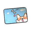 A044190コーギー犬タイプ☆ラグマット リビング.玄関マット.カーペット.お風呂マット.犬柄60x40サイズ(3)