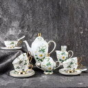 A061914ティー・コーヒーカップセット カップ&ソーサー6客セット 花柄 姫系雑貨 陶磁器ティーセット.