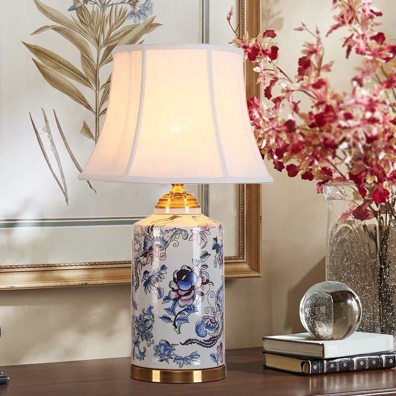 A060731照明スタンドライト テーブルランプ デスクライト 卓上ステンド 高級陶器スタンド