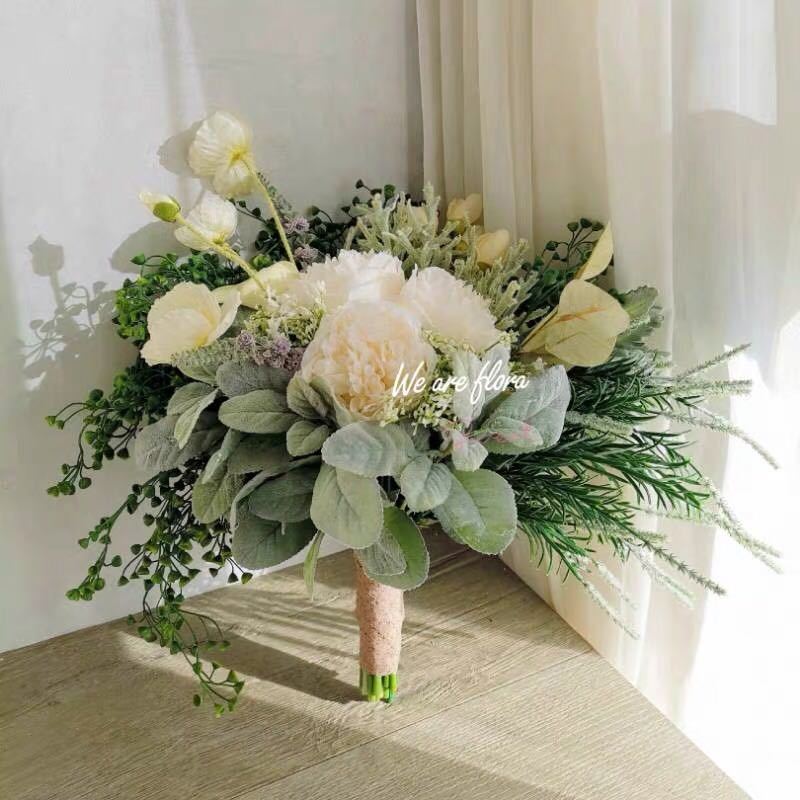 高級感造花 花束 ブーケ 直径30cm 花嫁ウェディングブーケ 豪華