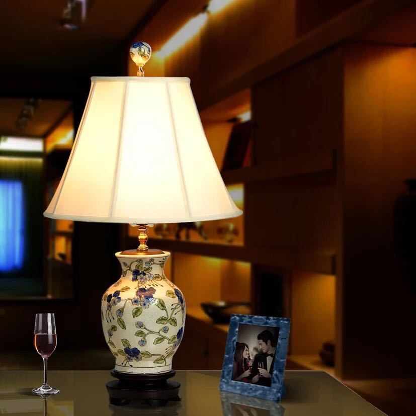 A007816照明スタンドライト テーブルランプ デスクライト 卓上ステンド 高級陶器ステンド