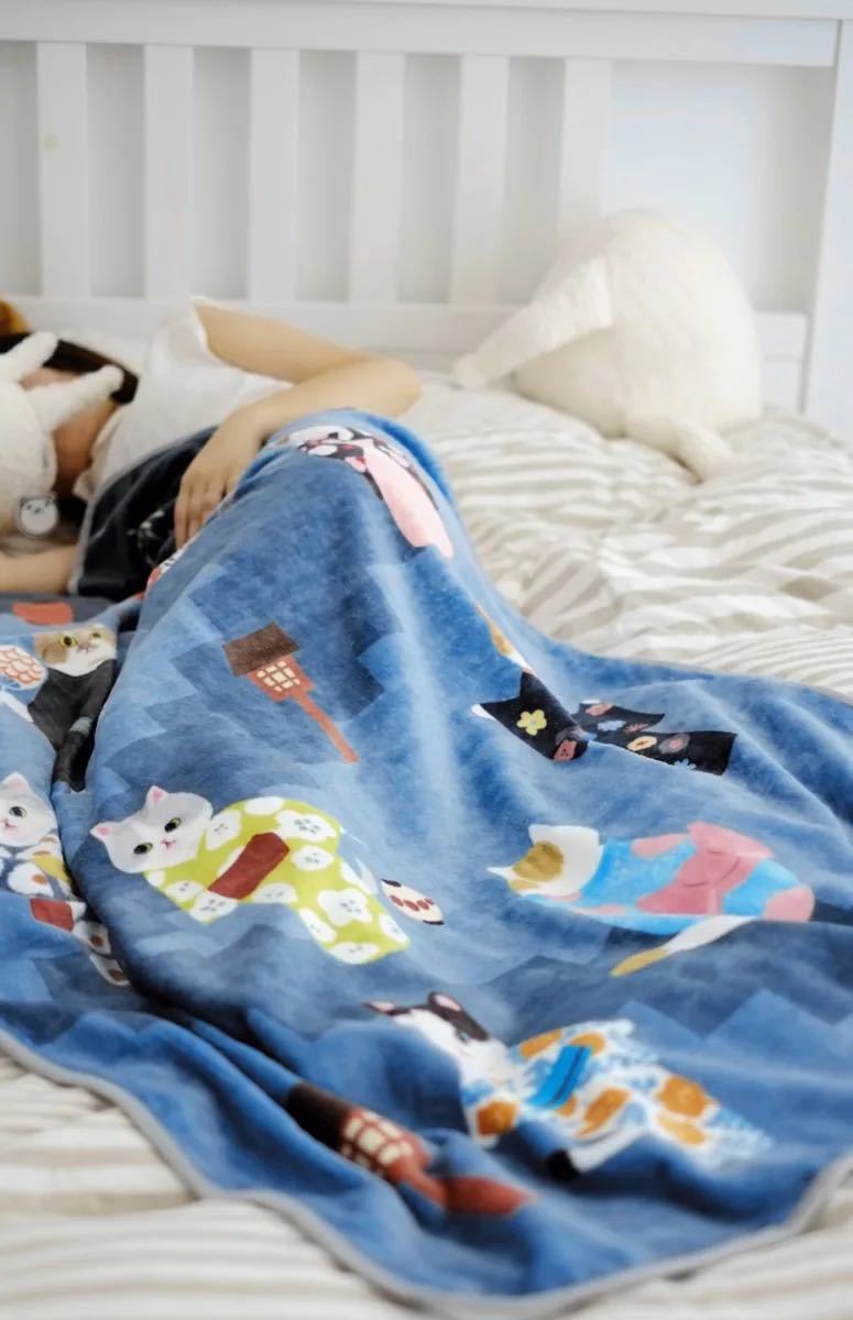 A014323ブランケット 防寒対策 ひざ掛け 毛布 あったか毛布 100x150 防寒対策 猫柄雑貨 [3]