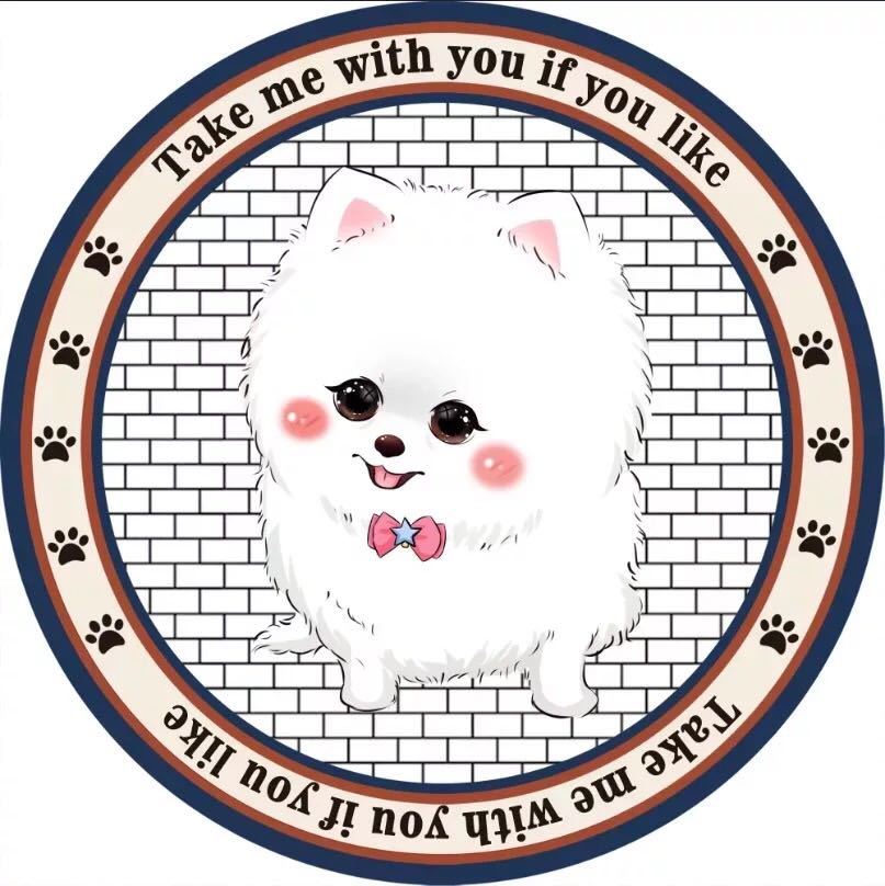 A042524☆ラグマット リビングマット 玄関マット．カーペット．お風呂マット ．60cmサイズ スピッツ犬柄..