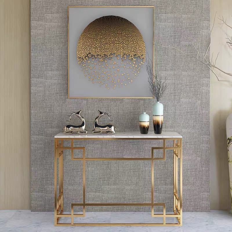 A008849高級サイドテーブル コンソールテーブル ．玄関テーブル 花台 電話台 アンティーク調デザイン 幅度80cm 人造大理石