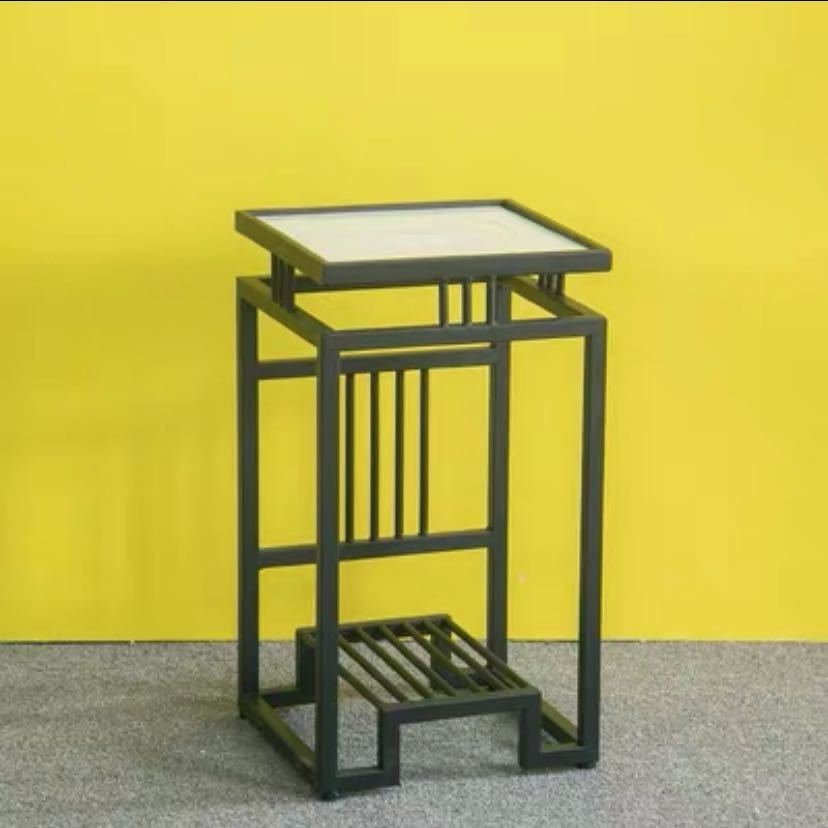 高級人造大理石コンソールテーブル 花台 玄関テーブル 北欧 植木置き 幅32cm 高さ60cm