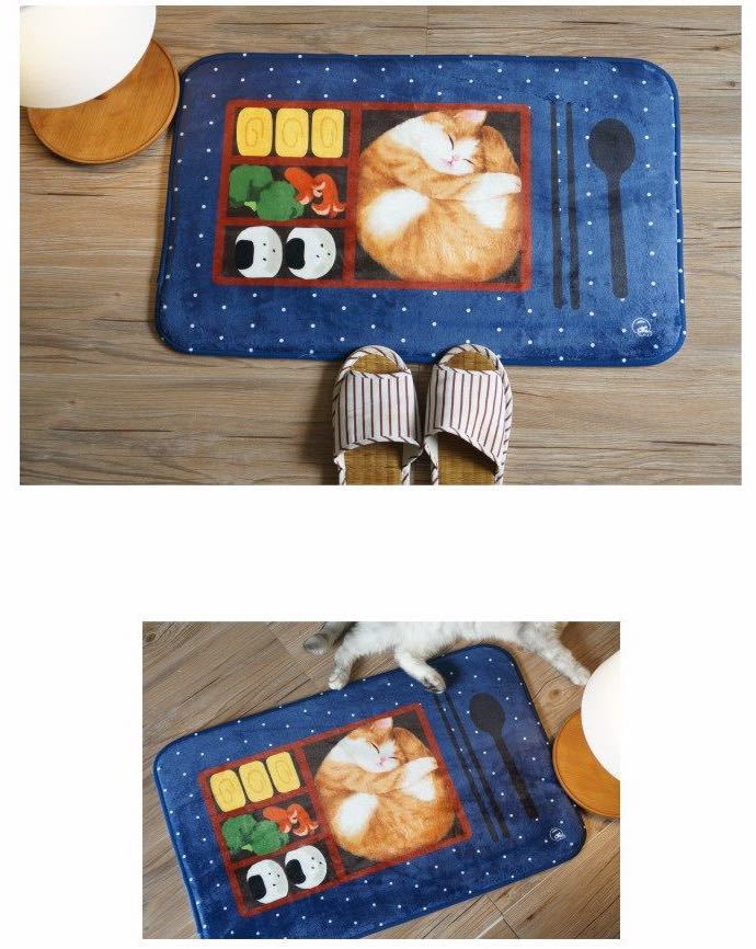 A025524★リビングマット ★ 玄関マット カーペット ラグマット 滑り止め★ 45x70cm 猫雑貨 [2]