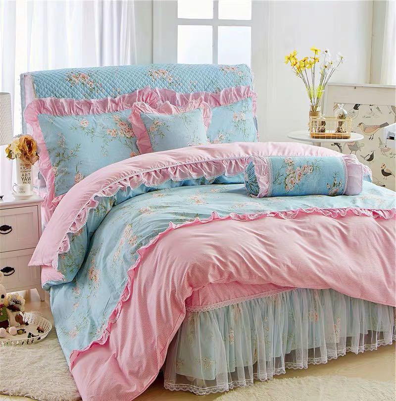 A044064ベッド用品4点セット掛け布団カバー 枕カバー ベッドパッド ワイドダブルサイズ