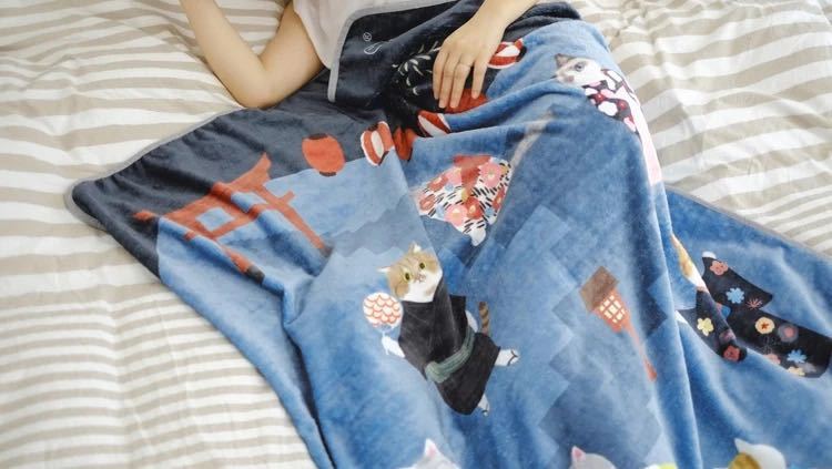 A014323ブランケット 防寒対策 ひざ掛け 毛布 あったか毛布 100x150 防寒対策 猫柄雑貨 [2]