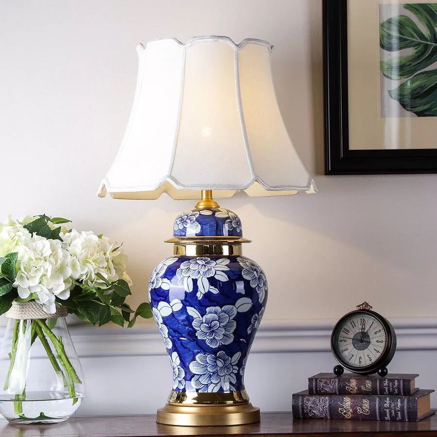 A025413照明スタンドライト テーブルランプ デスクライト 卓上ステンド 高級陶器ステンド