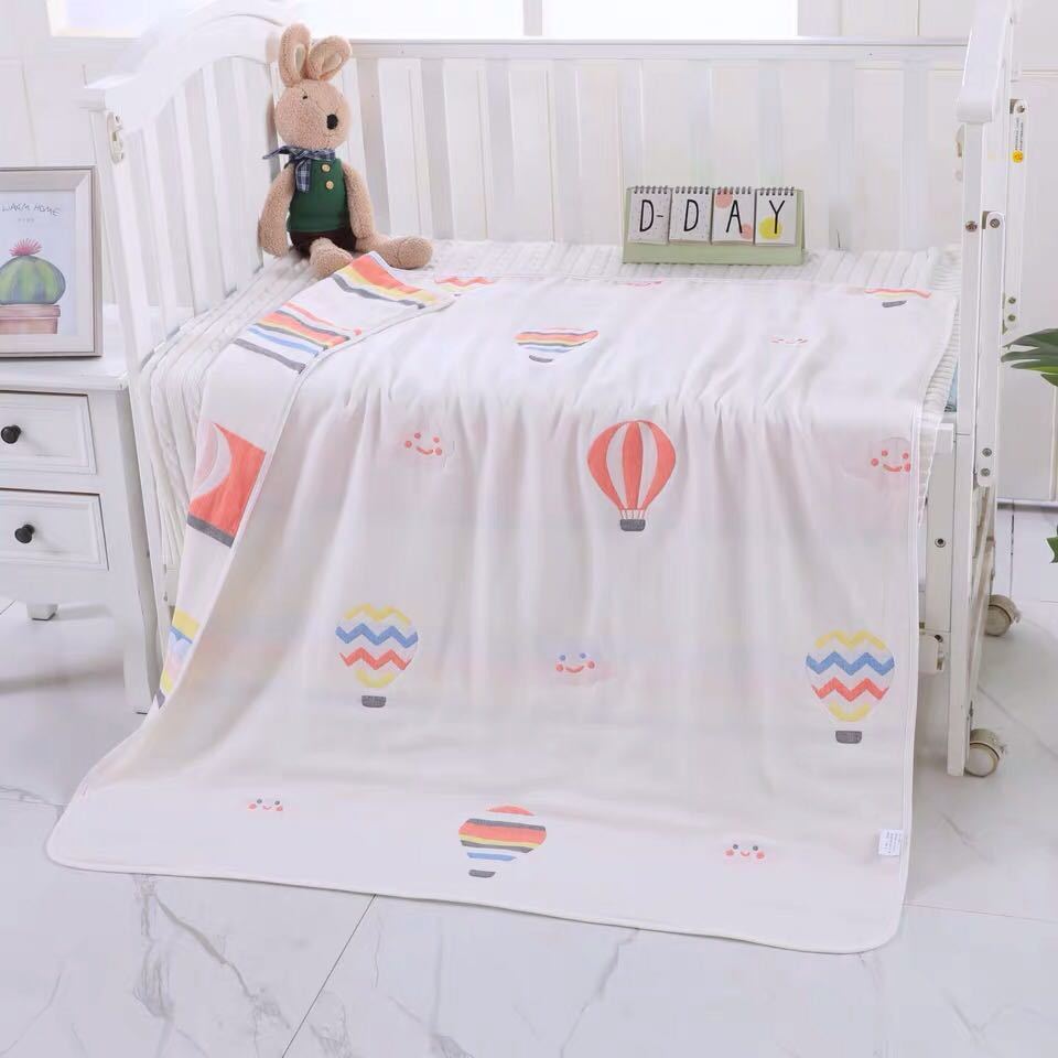 A045666子供 6重ガーゼケット ブランケット タオルケット 通気性 軽量 掛け布団 110×110cm