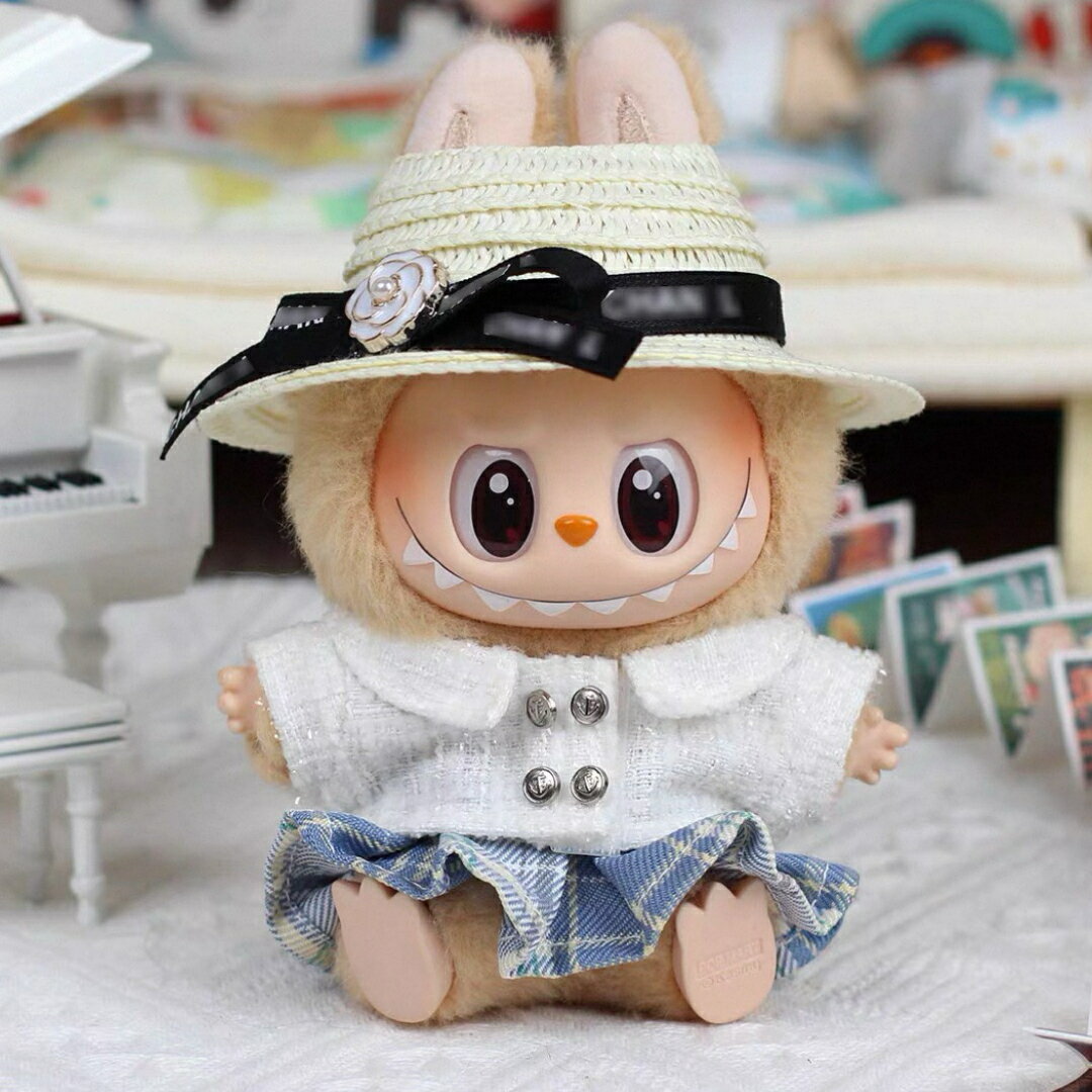 A064103新品2点セット ワンピースlabubuラブブぬいぐるみ服17cm着せ替え着ぐる