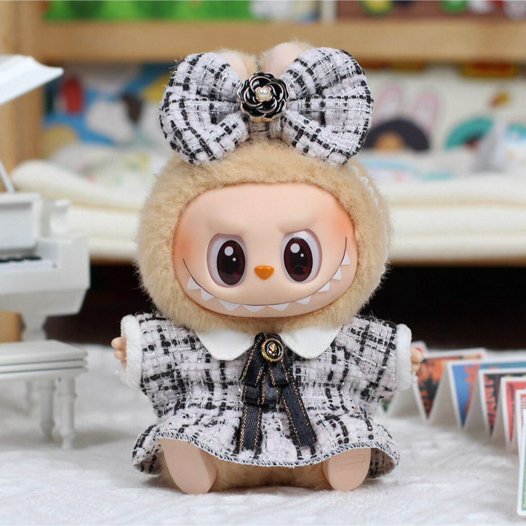 A064107新品2点セット ワンピースlabubuラブブぬいぐるみ服17cm着せ替え着ぐる