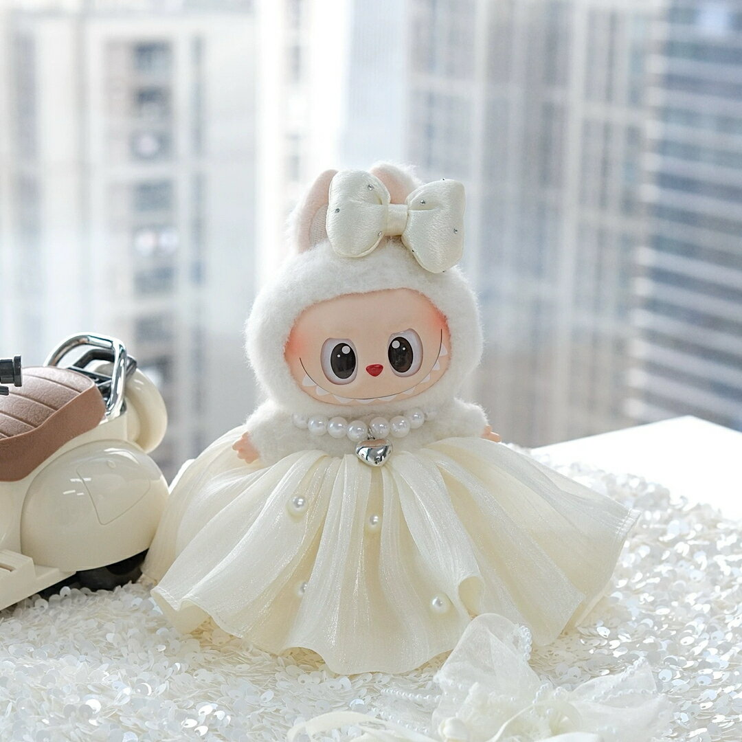 A064127新品4点セット ワンピースlabubuラブブぬいぐるみ服17cm着せ替え着ぐる