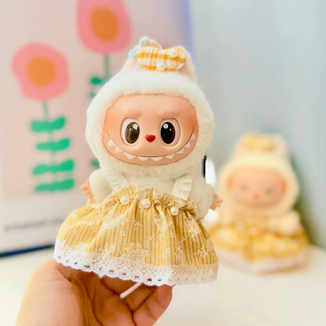 A064164新品2点セット ワンピースlabubuラブブぬいぐるみ服17cm着せ替え着ぐる