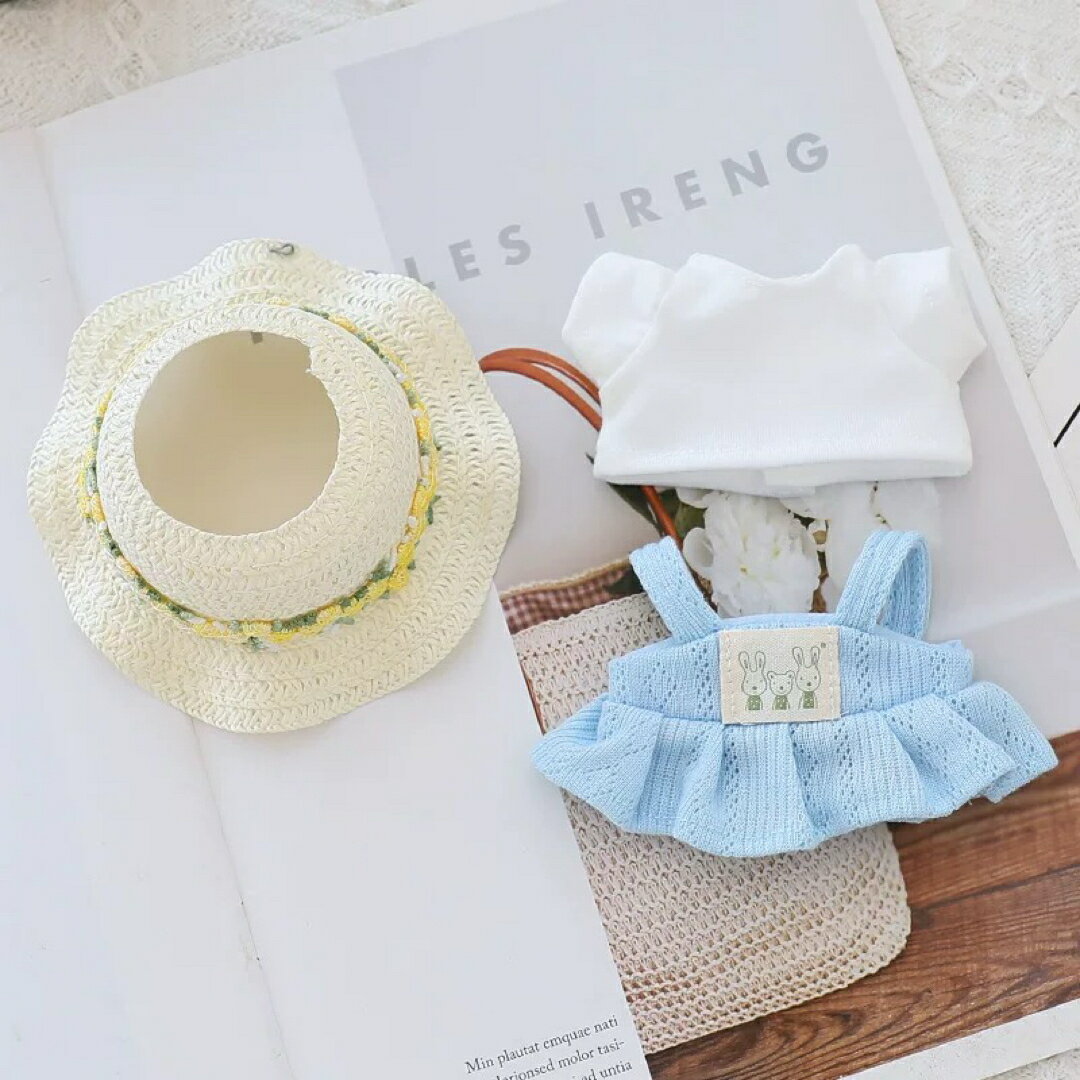 A064167新品3点セット ワンピースlabubuラブブぬいぐるみ服17cm着せ替え着ぐる