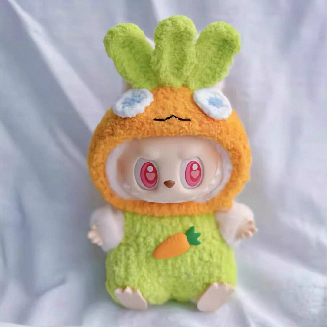 A064217新品2点セット にんじんlabubuラブブぬいぐるみ服17cm着せ替え着ぐるみ