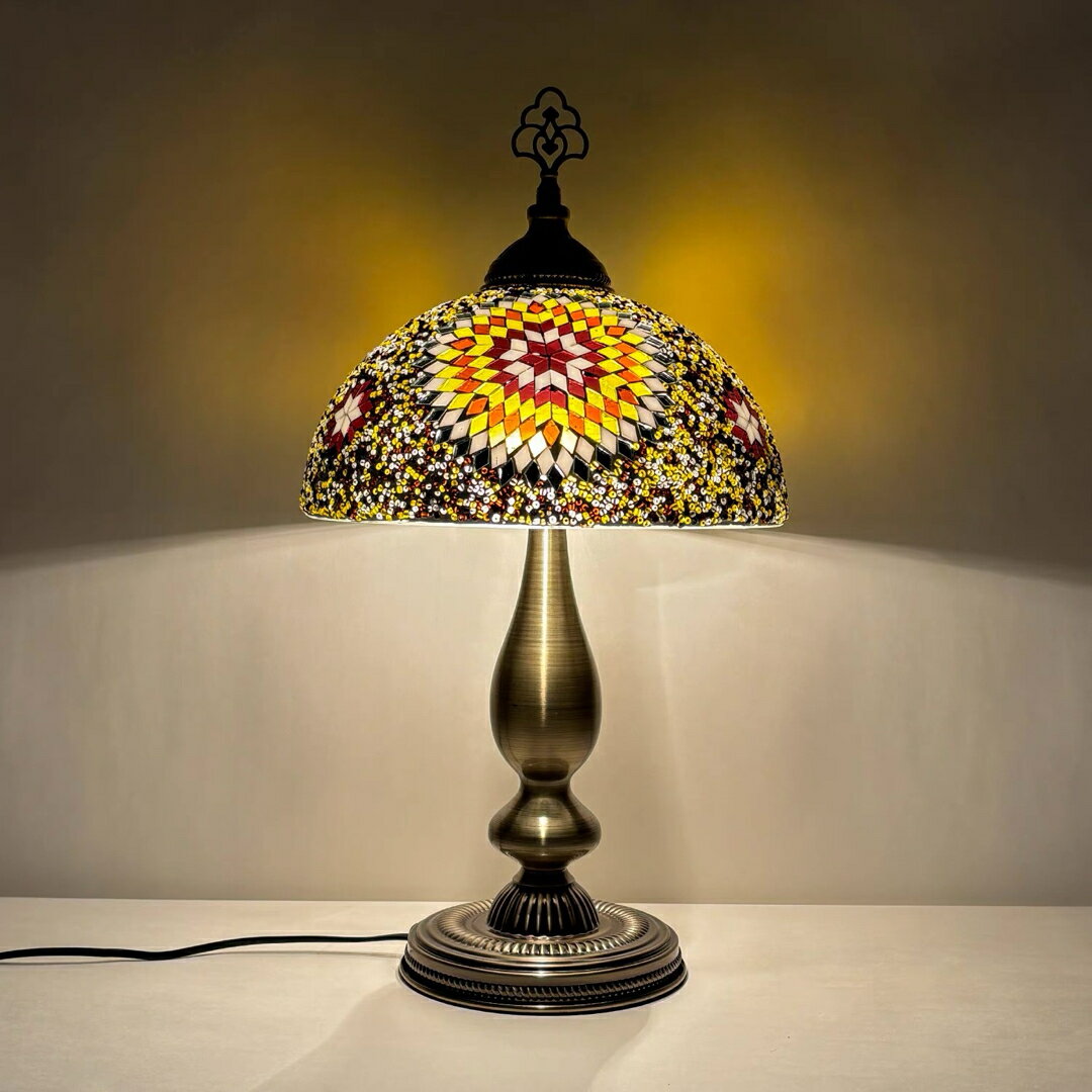 A064223トルコモザイクランプ テーブルランプ ステンドグラス インテリア照明 ベッド灯