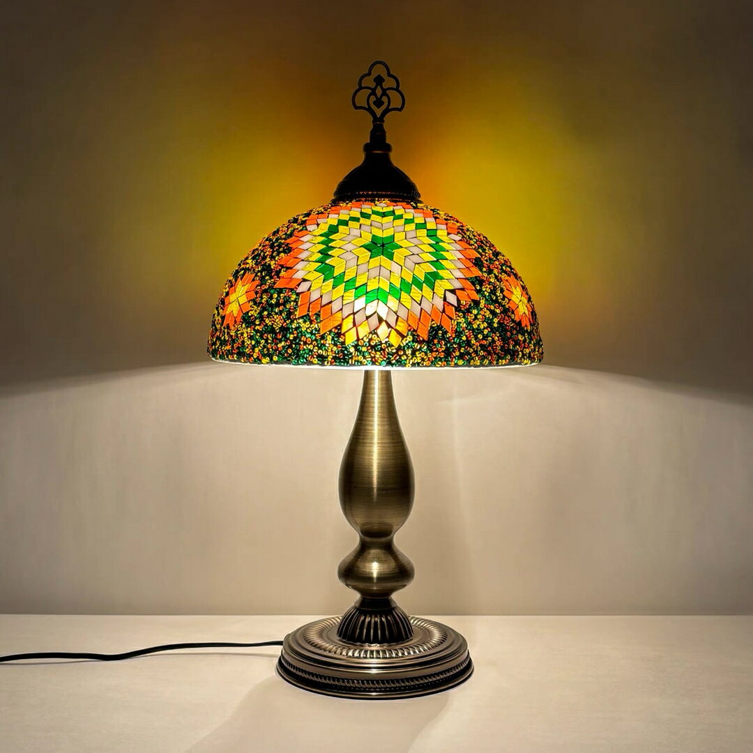 A064224トルコモザイクランプ テーブルランプ ステンドグラス インテリア照明 ベッド灯