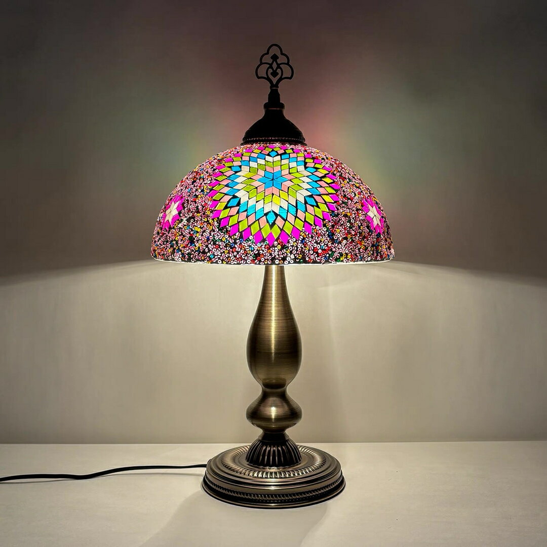 A064225トルコモザイクランプ テーブルランプ ステンドグラス インテリア照明 ベッド灯