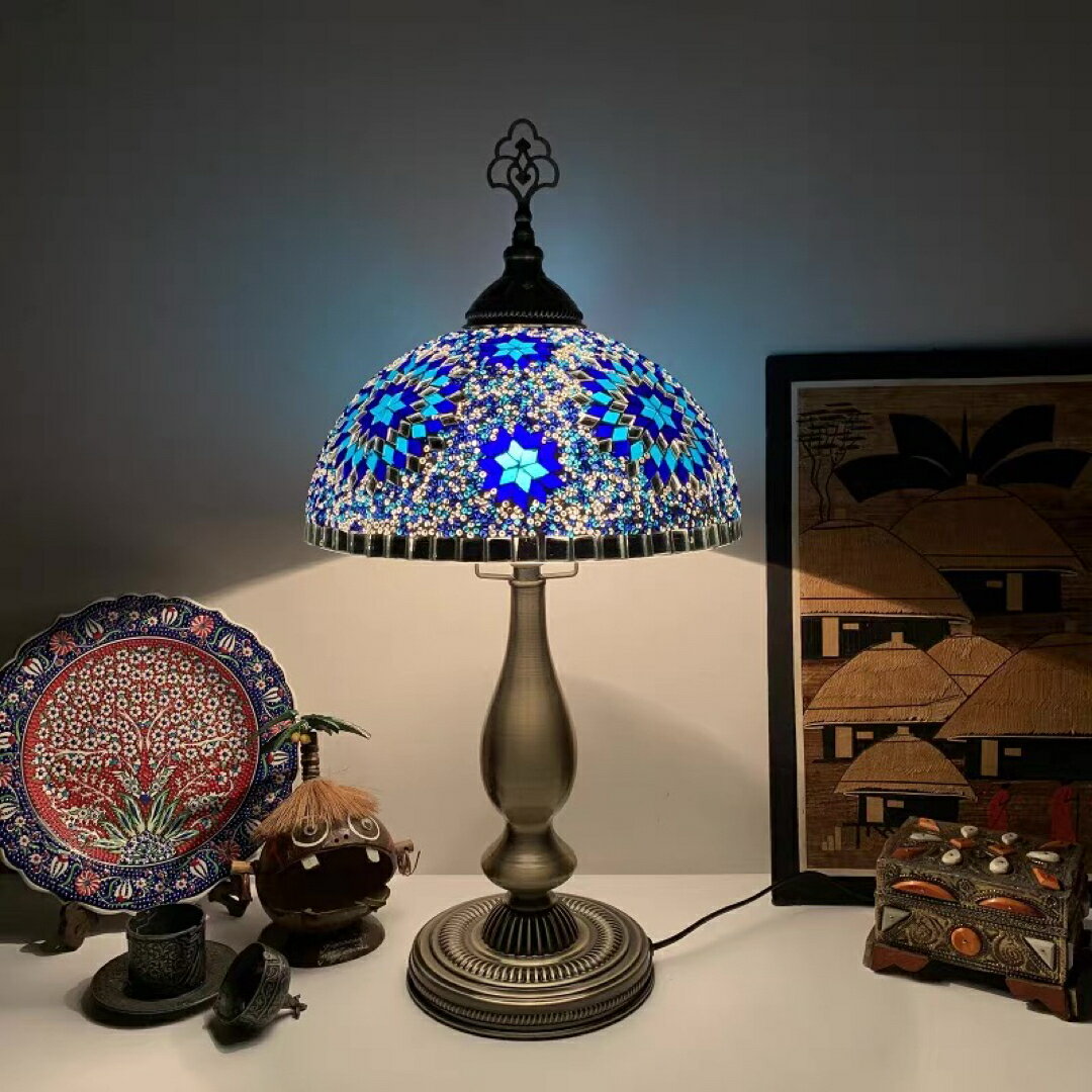 A064229トルコモザイクランプ テーブルランプ ステンドグラス インテリア照明 ベッド灯