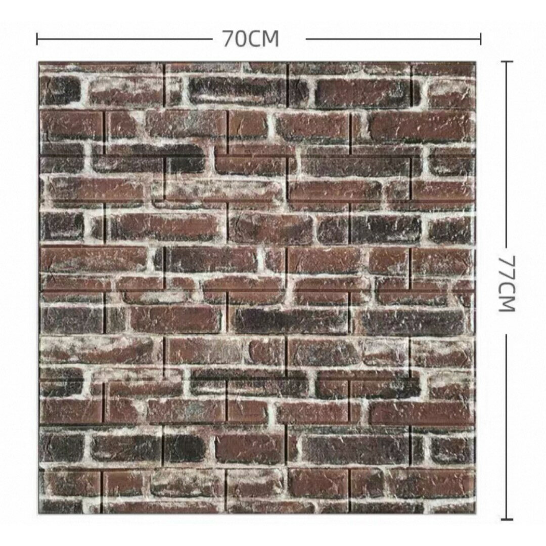 A06425240枚 70x77cm 背景壁 3D立体レンガ模様壁紙 ．防水 汚い防止カビ防止