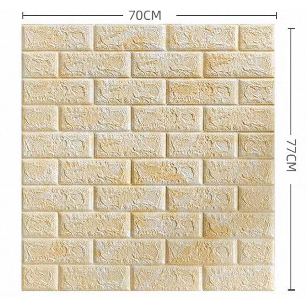 A06426240枚 70x77cm 背景壁 3D立体レンガ模様壁紙 ．防水 汚い防止カビ防止