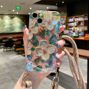 A0643073DフラワーデザインiPhoneケース ストラップ付きおしゃれスマホケース|詳細画像