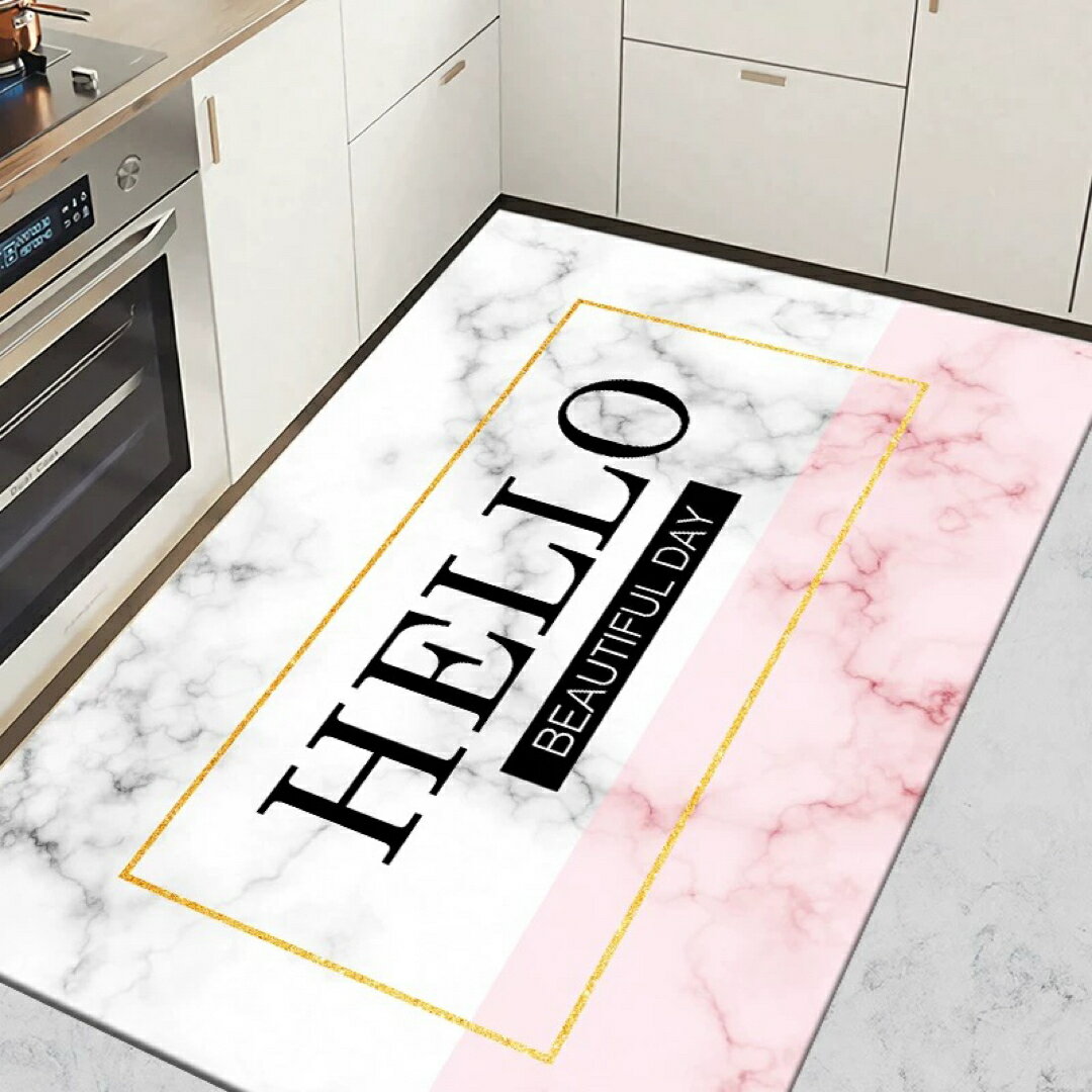A064388キッチンマットPVC防水防油防滑 玄関マット 台所マット 拭ける フロアマット