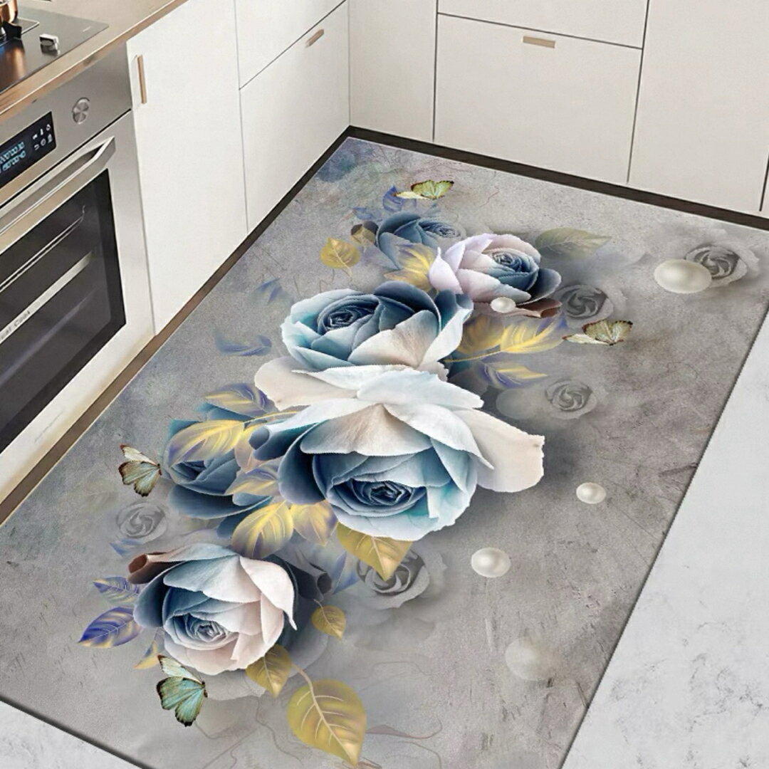 A064393キッチンマットPVC防水防油防滑 玄関マット 台所マット 拭ける フロアマット