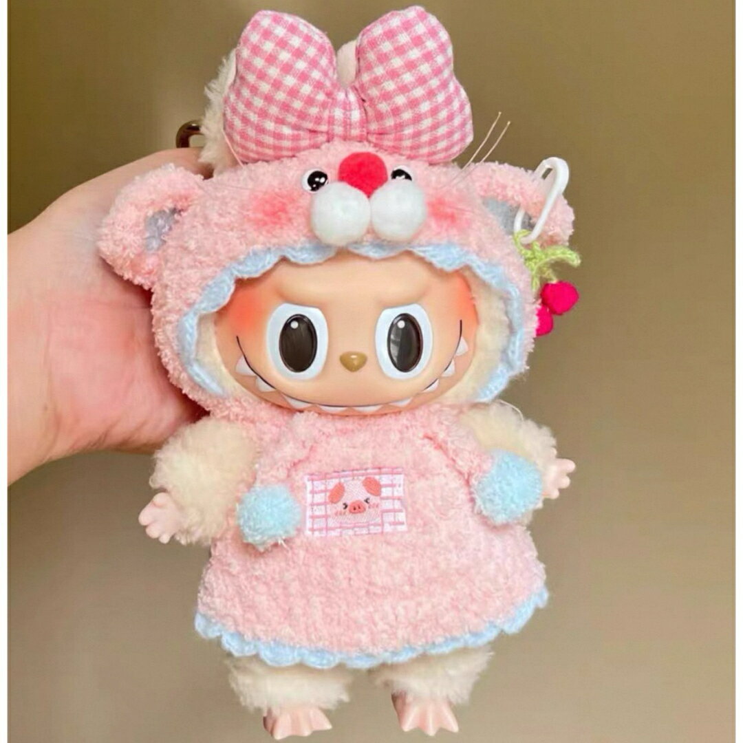 A064534新品2点セット ワンピースlabubuラブブぬいぐるみ服17cm着せ替え着ぐるみ