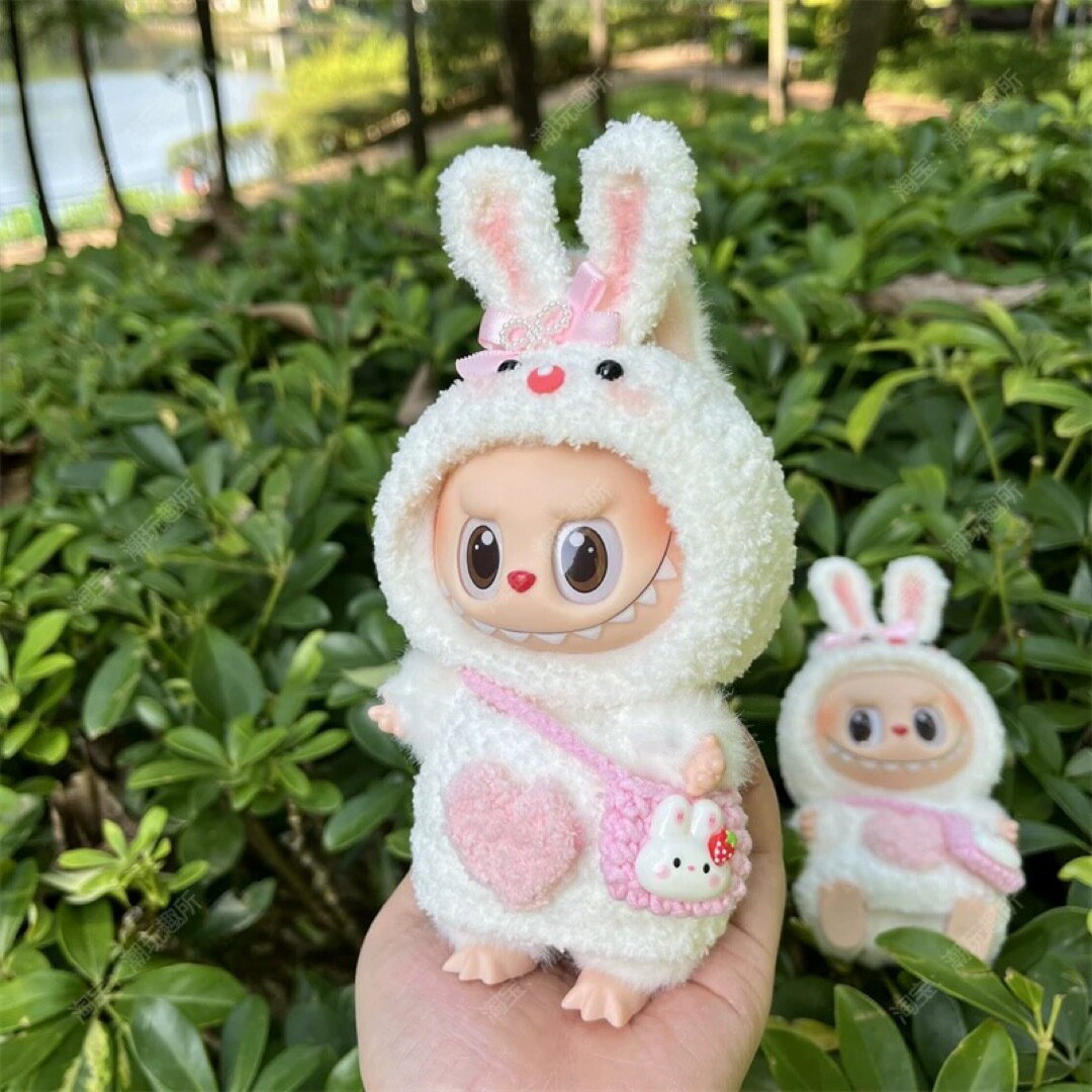 A064600新品2点セットウサギ仮装labubuラブブぬいぐるみ服17cm着せ替え