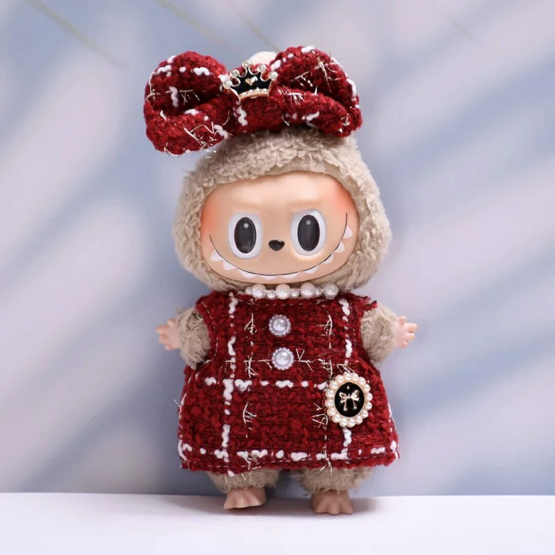 A064632新品2点セット ワンピースlabubuラブブぬいぐるみ服17cm着せ替え着ぐるみ