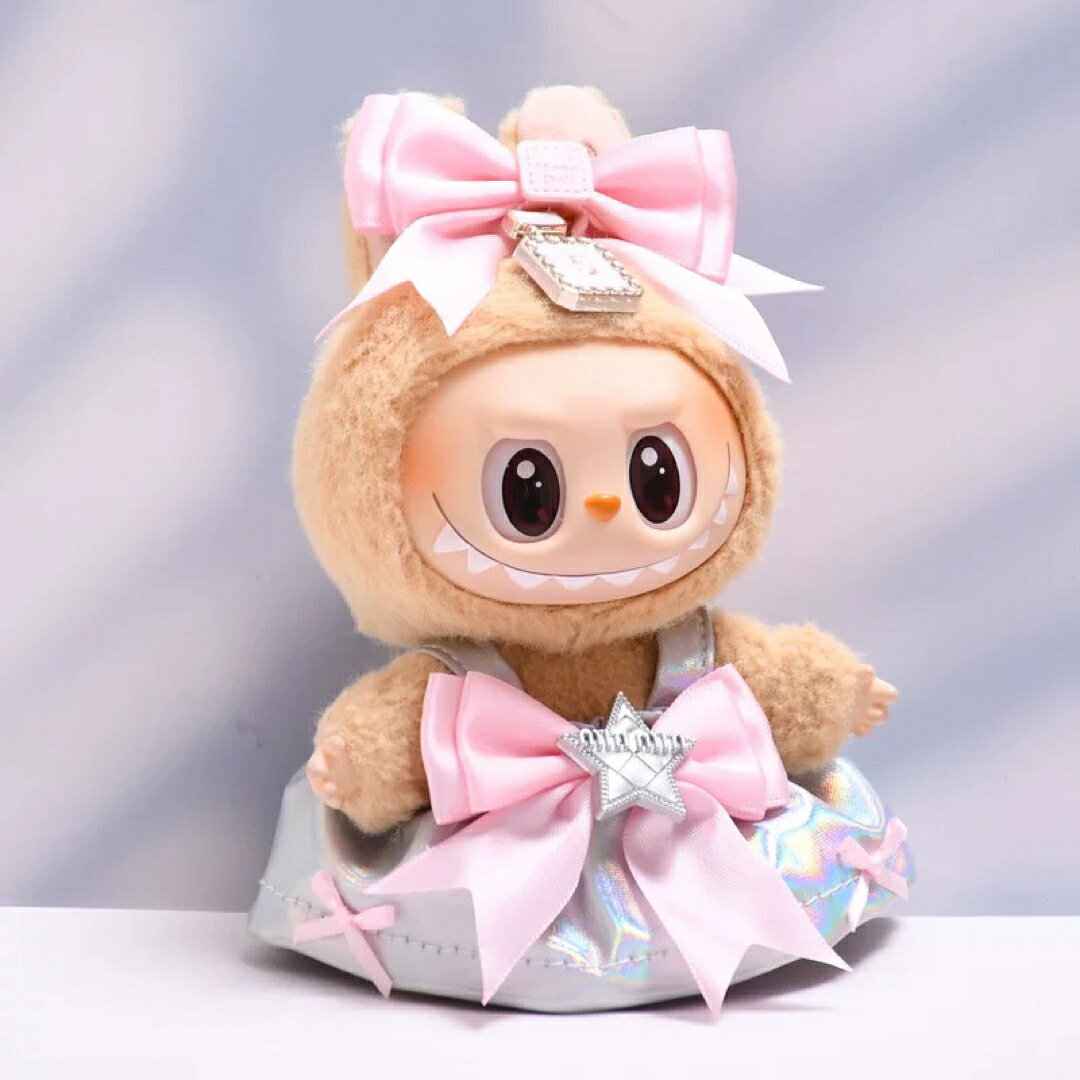 A064633新品3点セット ワンピースlabubuラブブぬいぐるみ服17cm着せ替え着ぐるみ